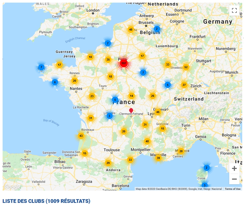 Plus de 1000 clubs